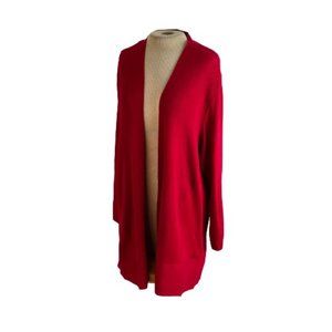 Chicos Open Front Sweater Cardigan Red XL